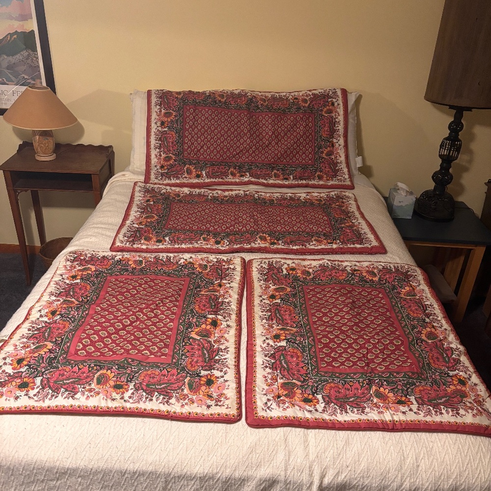 Vintage French 4 Pierre Deux Padded Pillow Shams